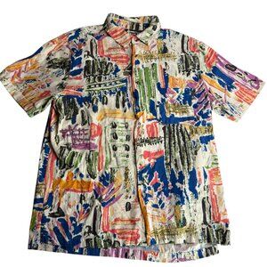 Urban Outfitters Collared Button Down Hawaiian Shirt Colorful Size Men's Small